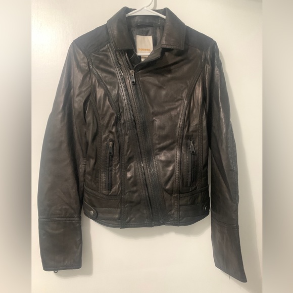 Diesel Black Lamb Leather Moto Jacket size XS - Picture 2 of 5